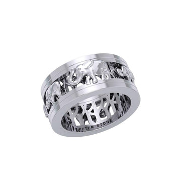 Elephant Silver Spinner Ring TRI2453 - Jewelry